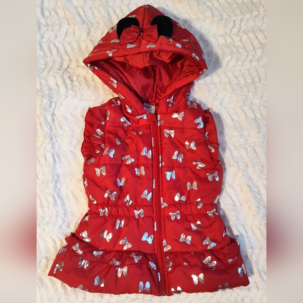 Disney Red Vest with Silver Minnie Mouse Bow Accents